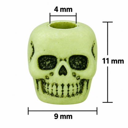 Glow-in-the-Dark Skull Beads (300 Pack)