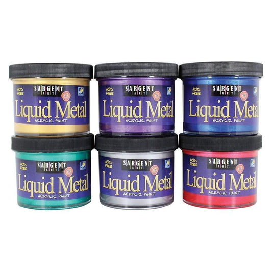 Liquid Metals Acrylic Paint Set (Set of 6) - EconoCrafts