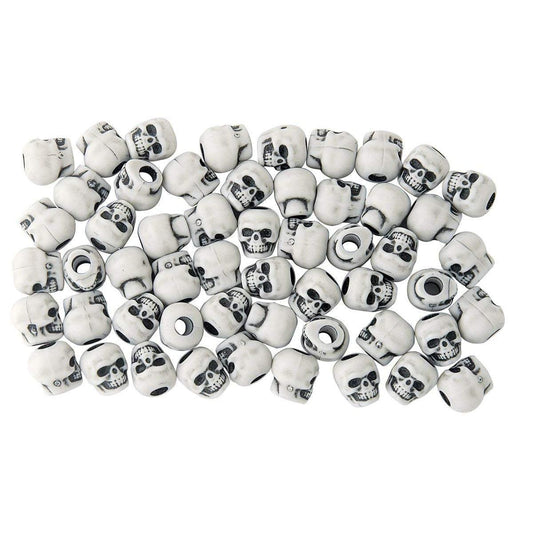 White Skull Beads (300 Pack) - EconoCrafts