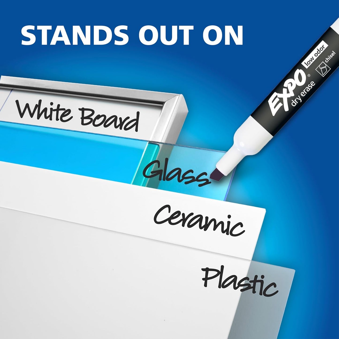 EXPO Low-Odor Dry Erase Markers - Chisel Tip (Set of 16)