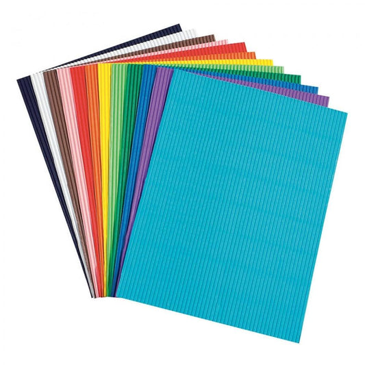 Corrugated Paper Sheets - Assorted Colors (12 Pack) - EconoCrafts