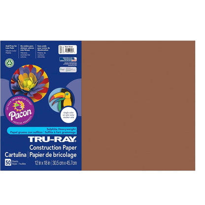Tru-Ray Construction Paper 12" x 18" - Brown (50 Sheets)