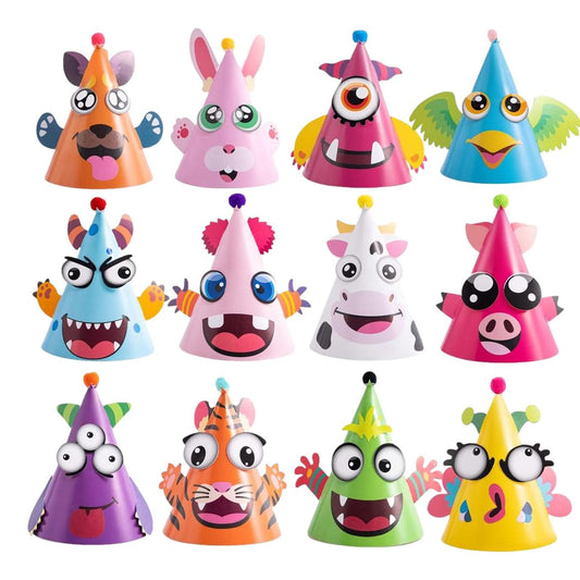 DIY Animal Birthday Hats Craft Kit (12 Pack)