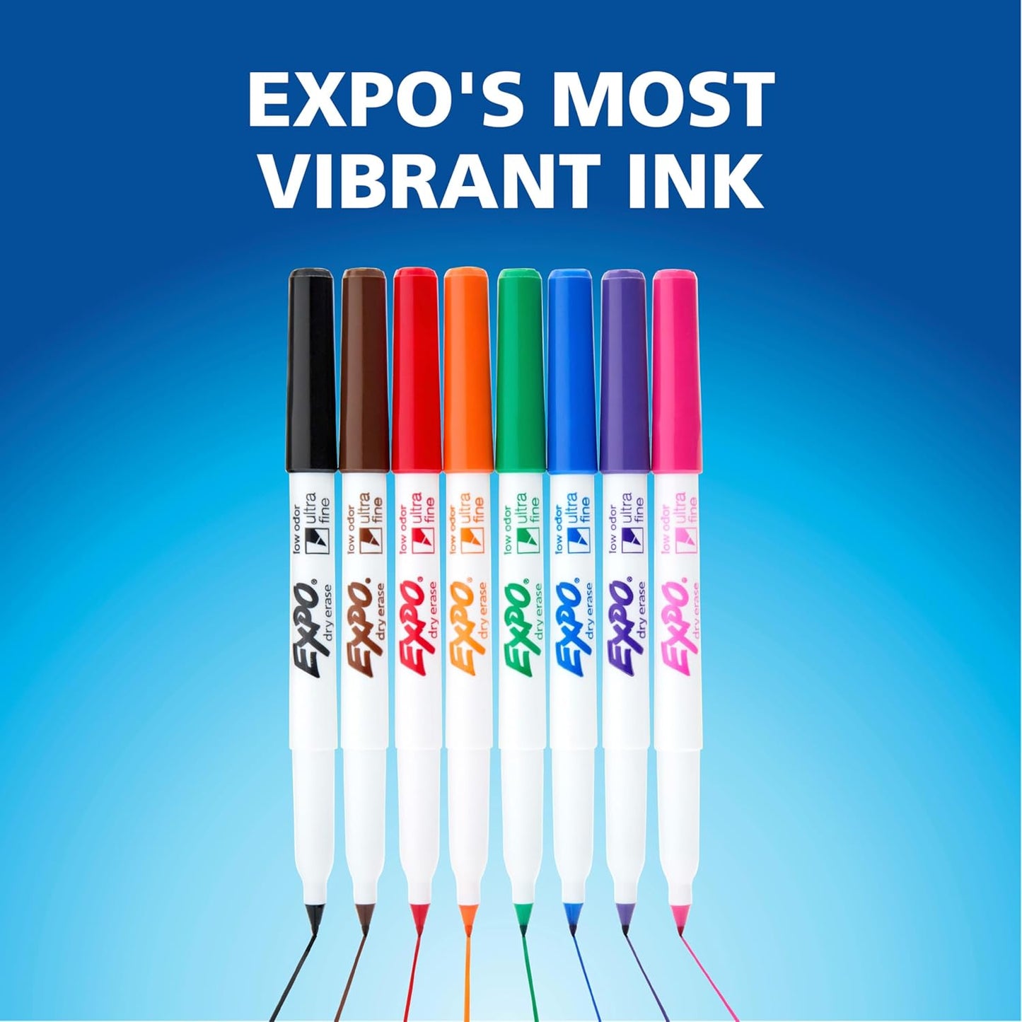 EXPO Low-Odor Dry-Erase Markers - Ultra Fine Tip (Set of 8)