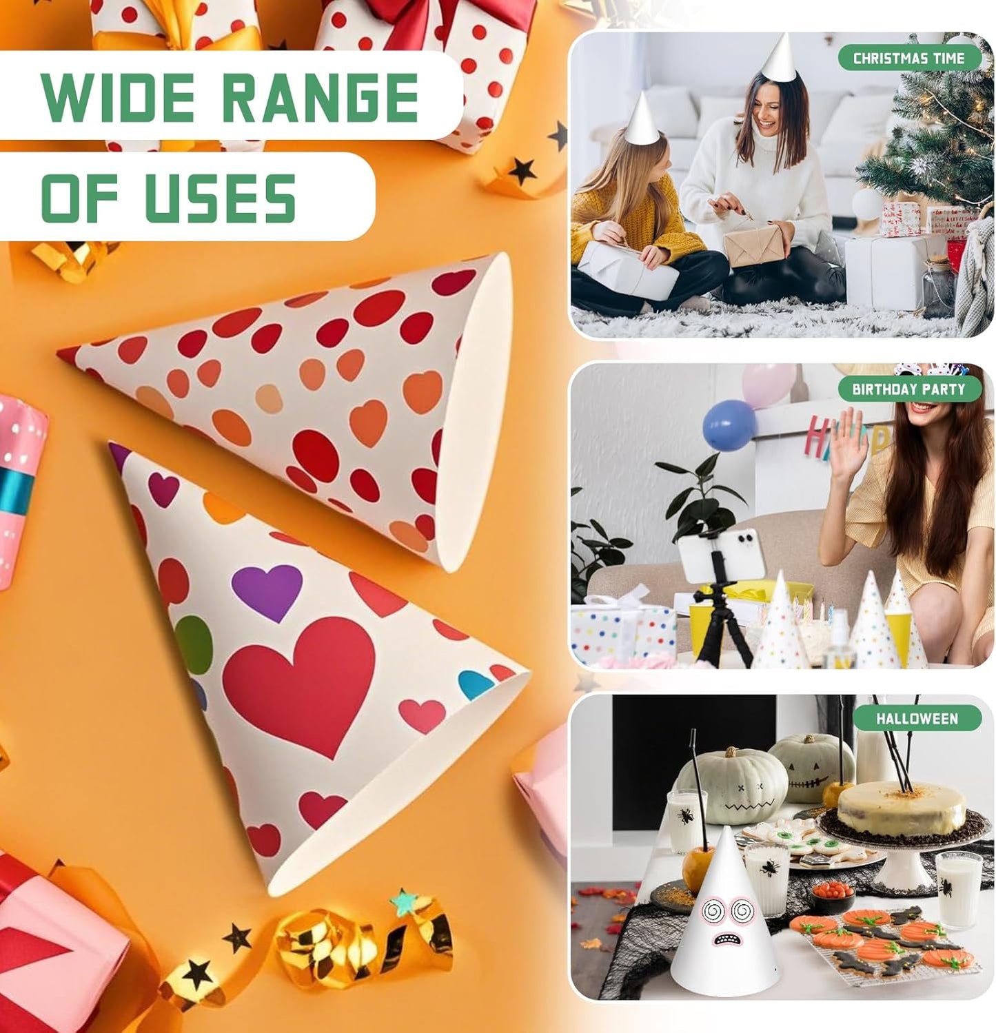 DIY White Birthday Party Hats Craft Kit (24 Pack)