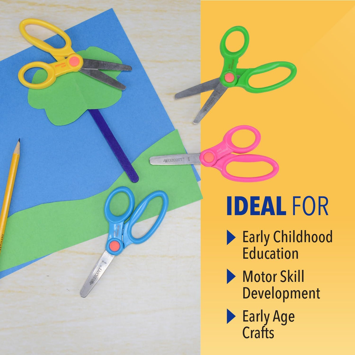 Wescott Blunt Kids Scissors with Antimicrobial Protection (12 Pack)