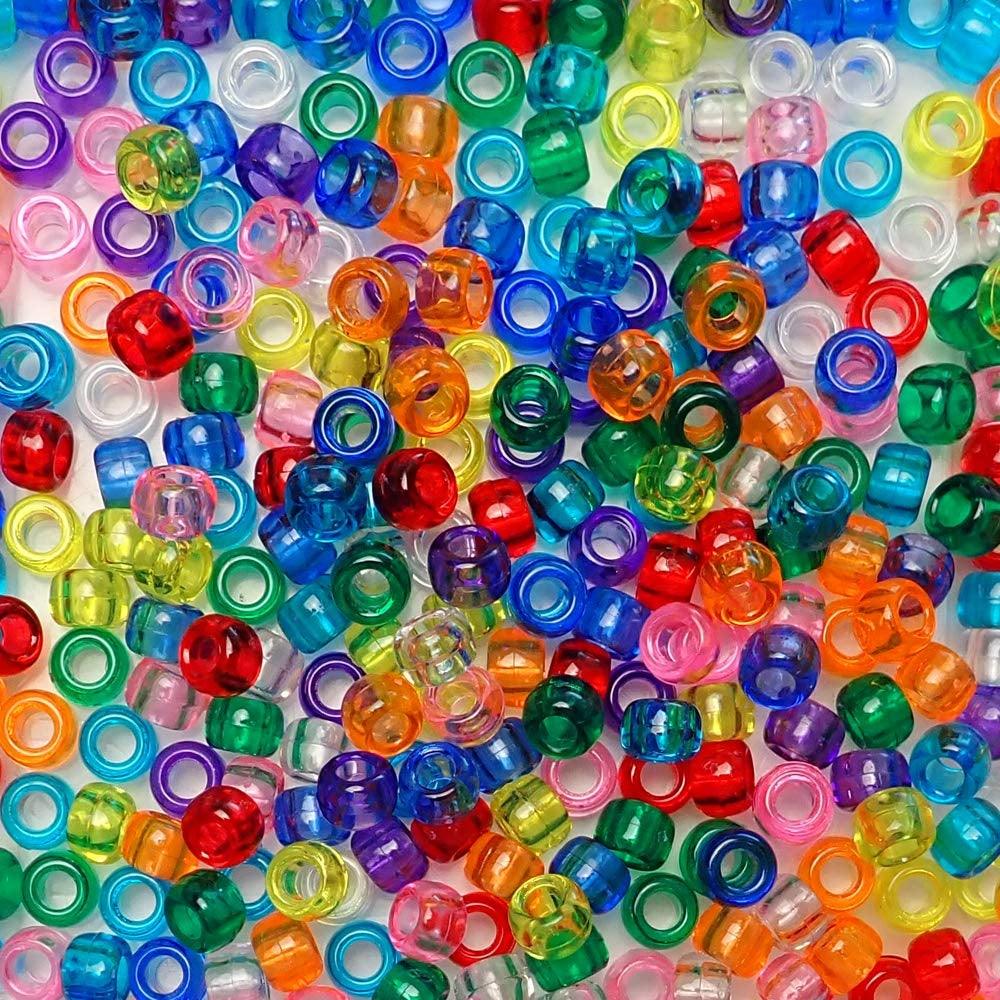 Transparent Pony Beads (500 Pack) - EconoCrafts