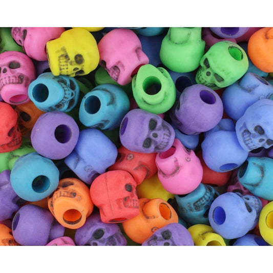 Colored Skull Beads (300 Pack) - EconoCrafts