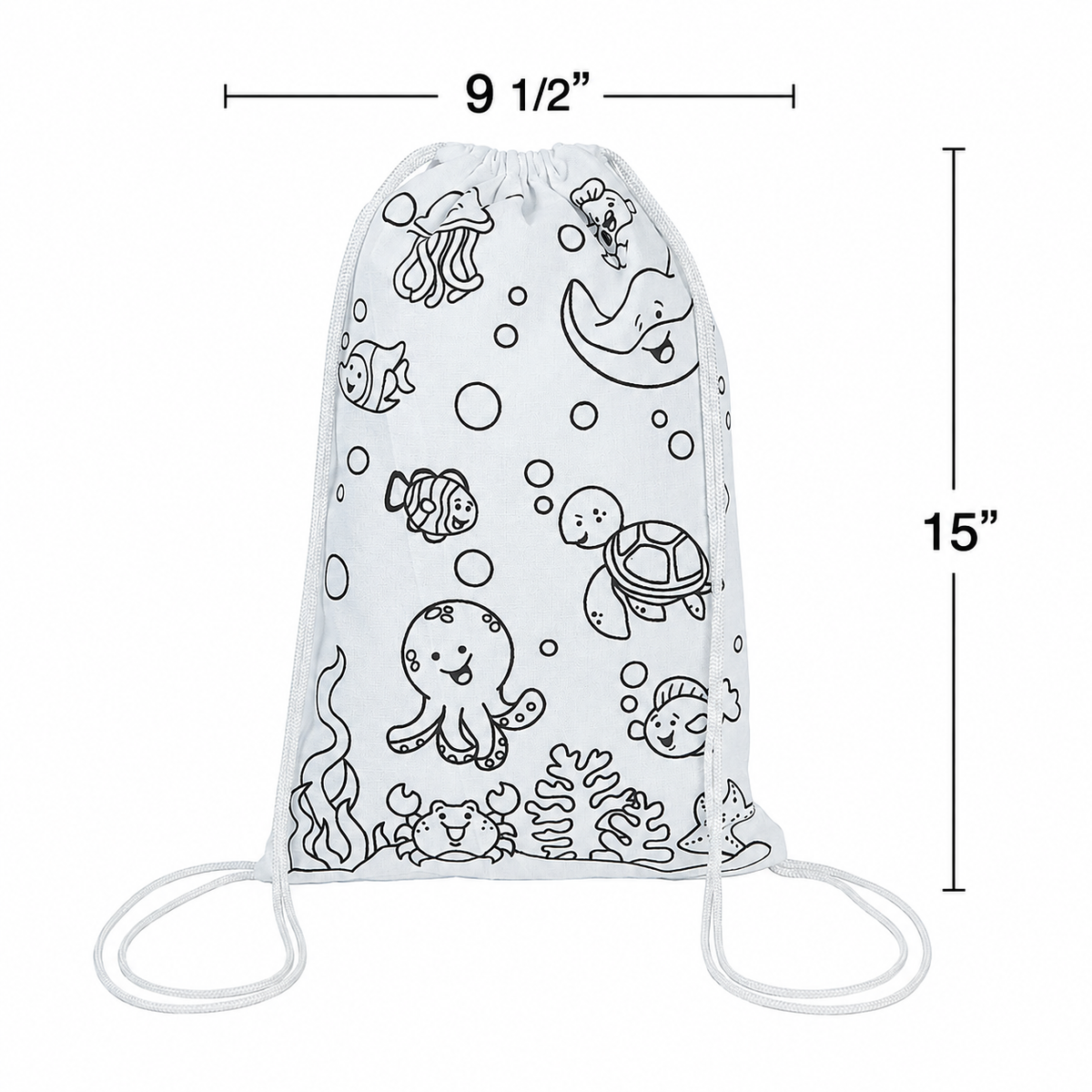 CYO Under the Sea Drawstring Bags (12 Pack)