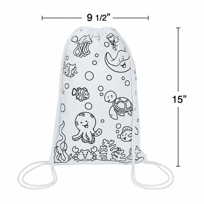 CYO Under the Sea Drawstring Bags (12 Pack)