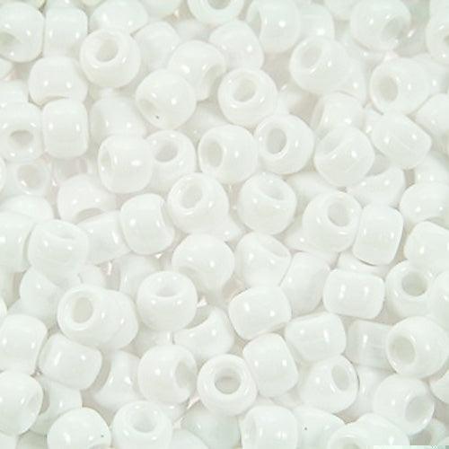 White Pony Beads (500 Pack) - EconoCrafts