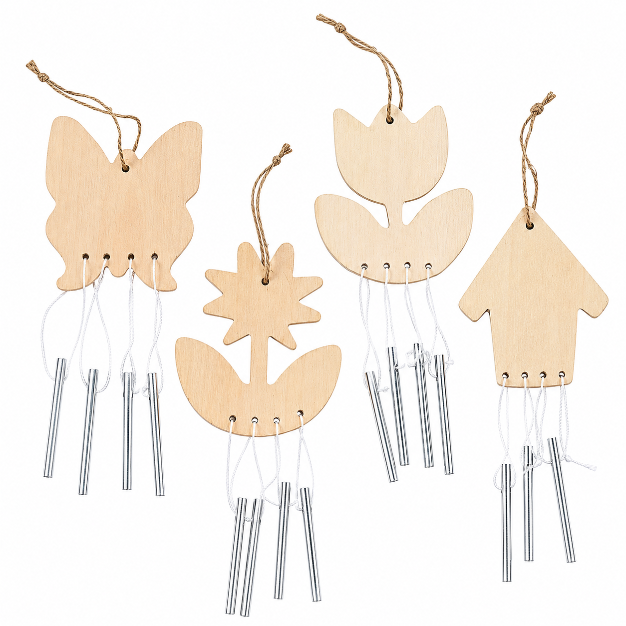 DIY Wooden Spring Wind Chimes (12 Pack)