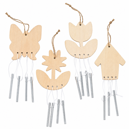 DIY Wooden Spring Wind Chimes (12 Pack)