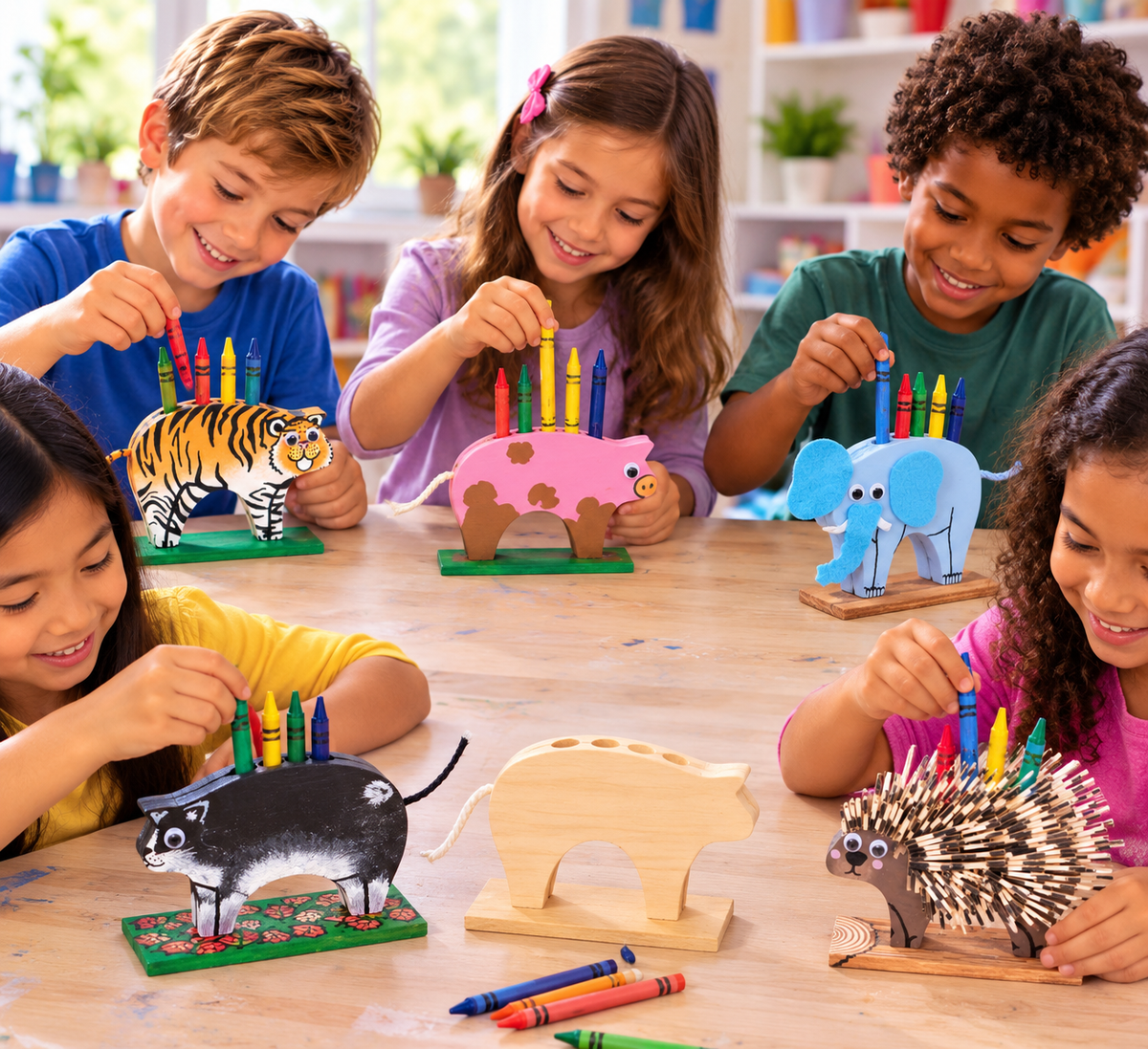 DIY Animal Crayon Holders (12 Pack)