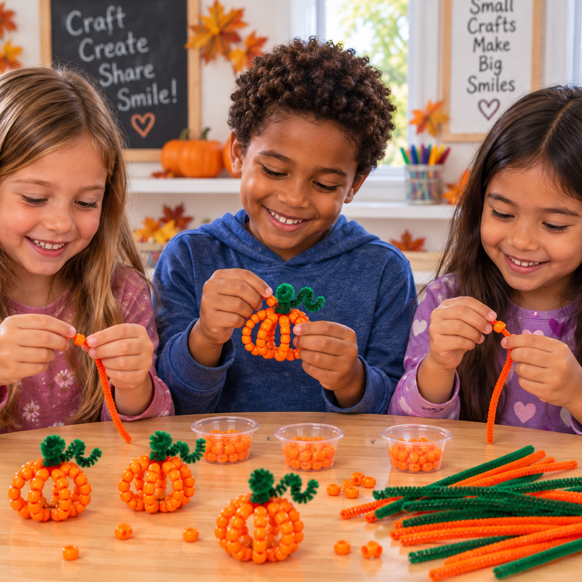 DIY Beaded Pumpkin Craft Kit (24 Pack)