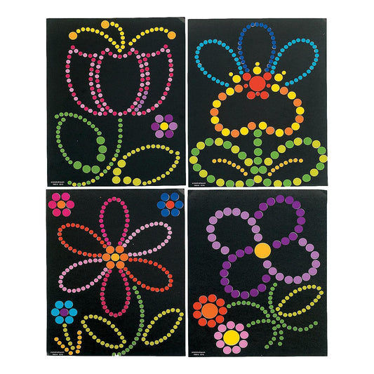 Spring Flowers Sticker Dot Art (12 Pack)
