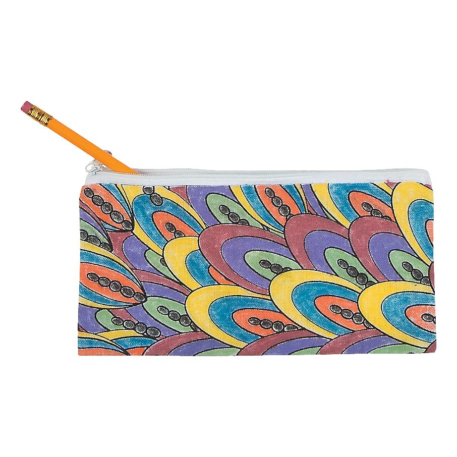 Color Your Own Canvas Doodle Pencil Cases (12 Pack)
