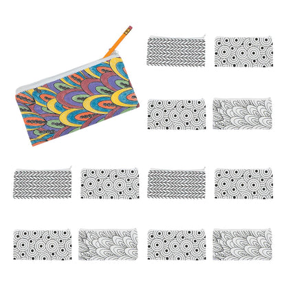 Color Your Own Canvas Doodle Pencil Cases (12 Pack)