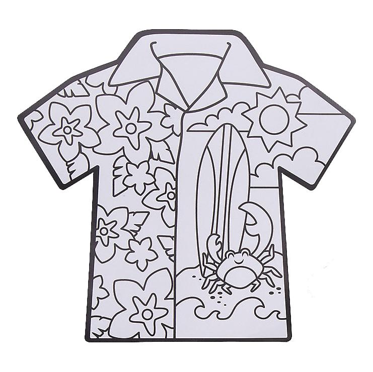 Color Your Own Hawaiian Shirts with Buttons Craft Kit (12 Pack)