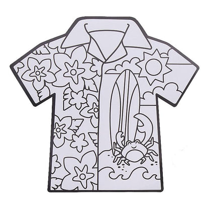 Color Your Own Hawaiian Shirts with Buttons Craft Kit (12 Pack)