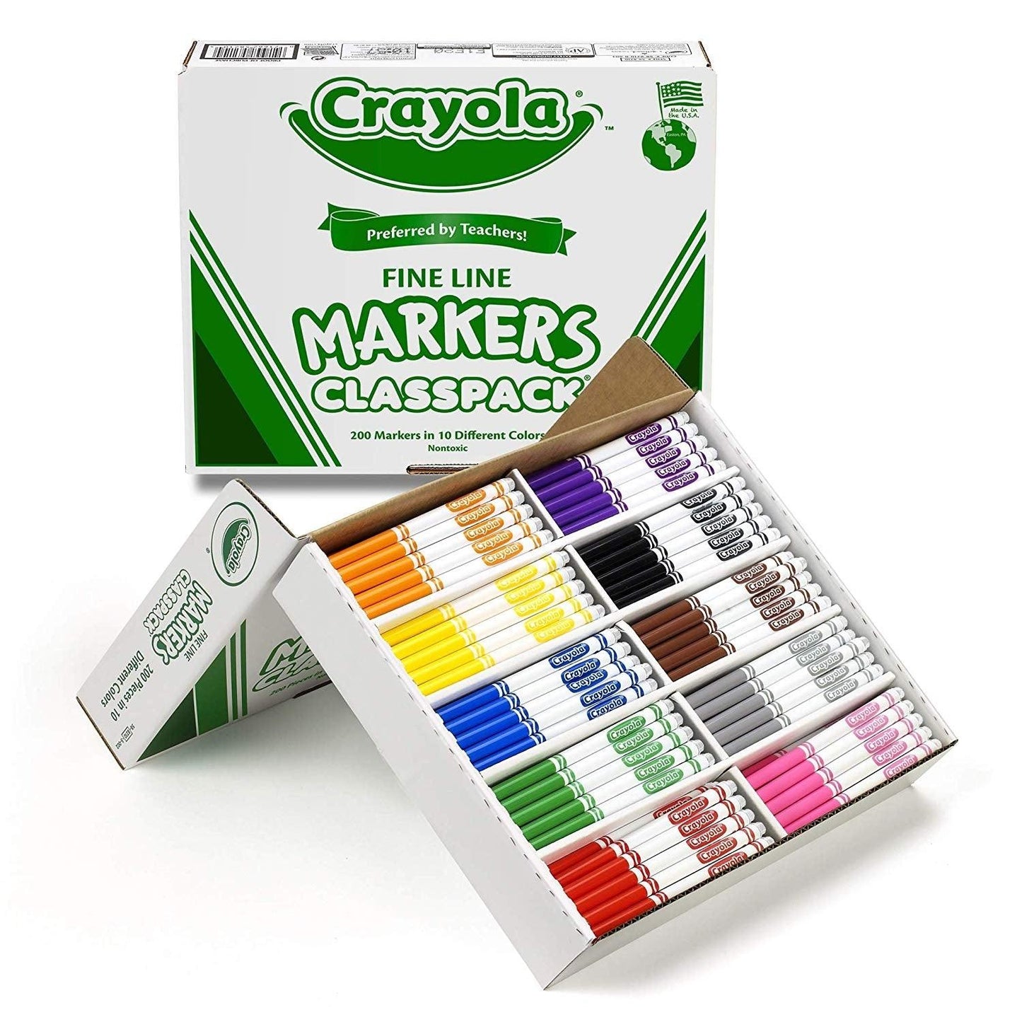 Crayola Fine Line Markers Classpack - 10 Colors (200 Pack) - EconoCrafts