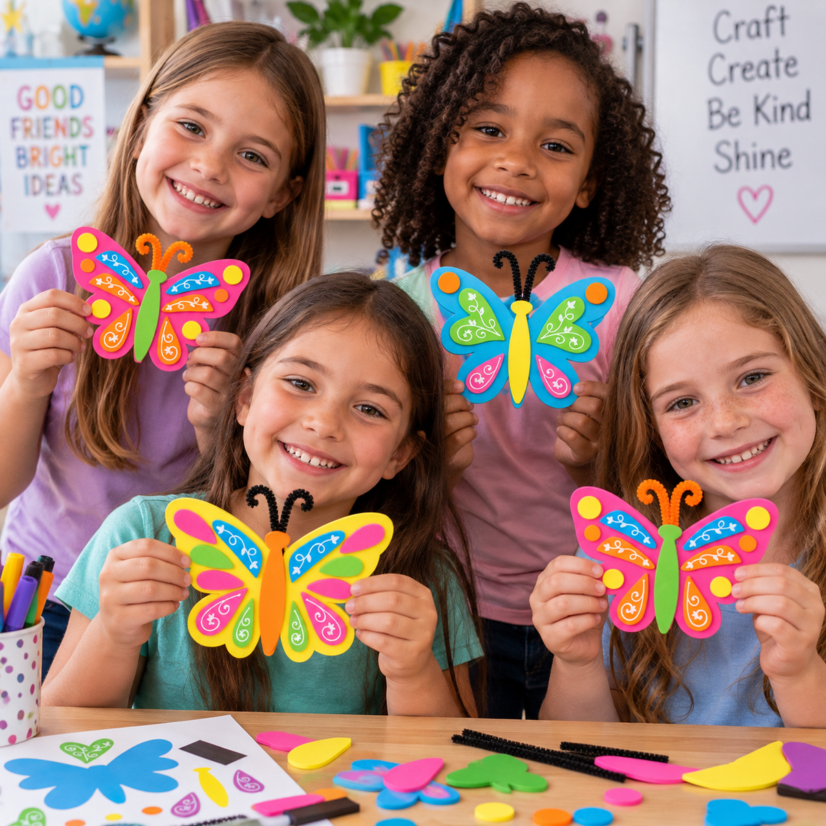 Foam Butterfly Magnet Craft (12 Pack)