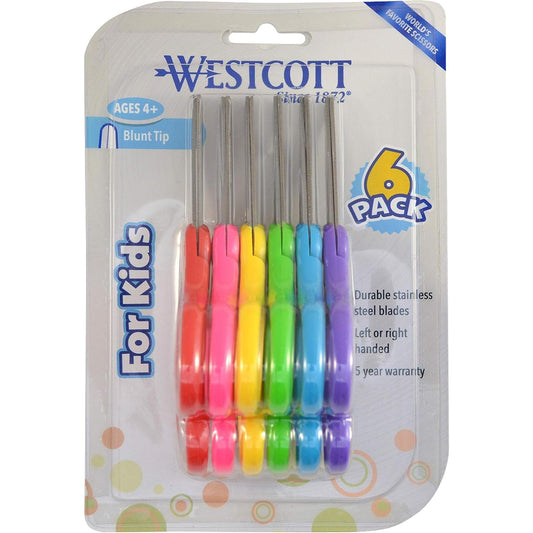 Westcott Kid's Scissors, Blunt (6 Pack)