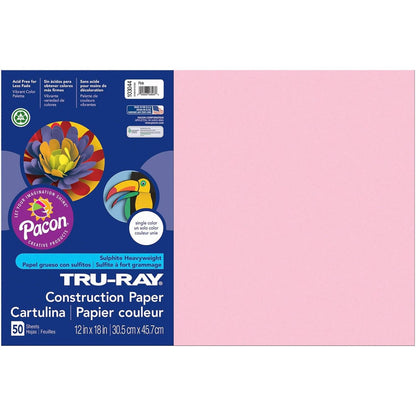 Tru-Ray Construction Paper 12" x 18" - Pink (50 Sheets)