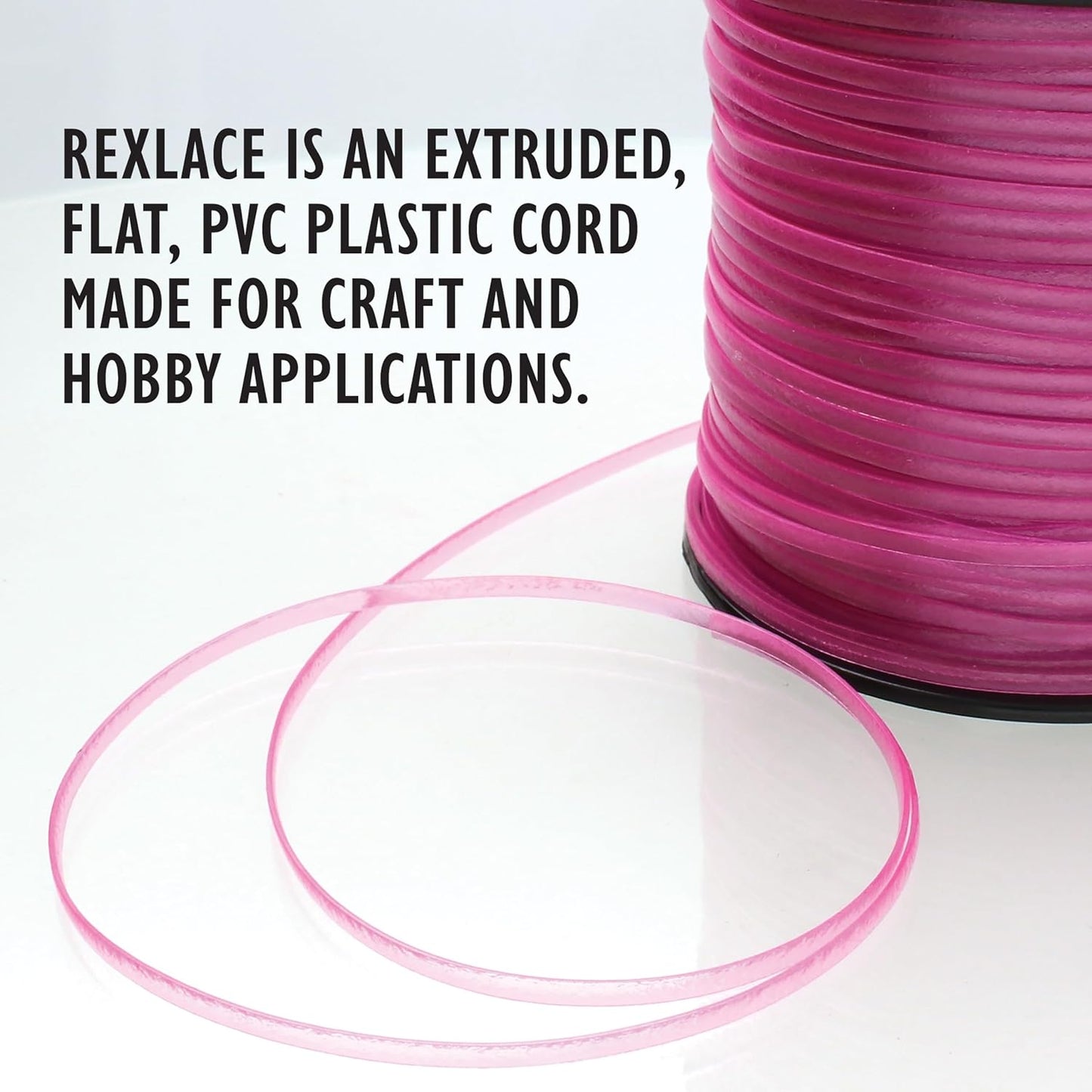 Rexlace Plastic Lacing - Clear Raspberry (100 yd)