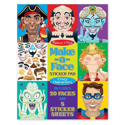 Make-a-Face Sticker Pad - Crazy Characters - EconoCrafts