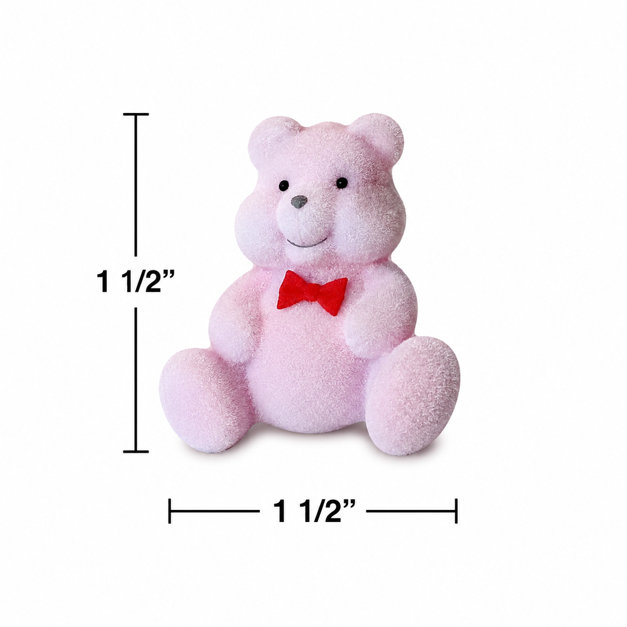 Pastel Flocked Bears With Flat Backs (12 Pack)