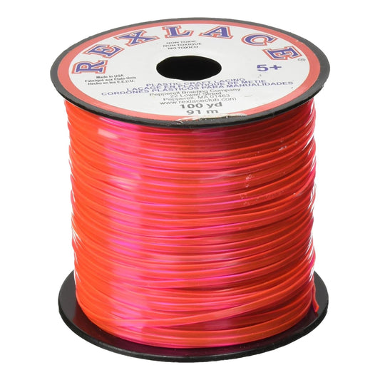 Rexlace Plastic Lacing - Clear Red (100 yd)