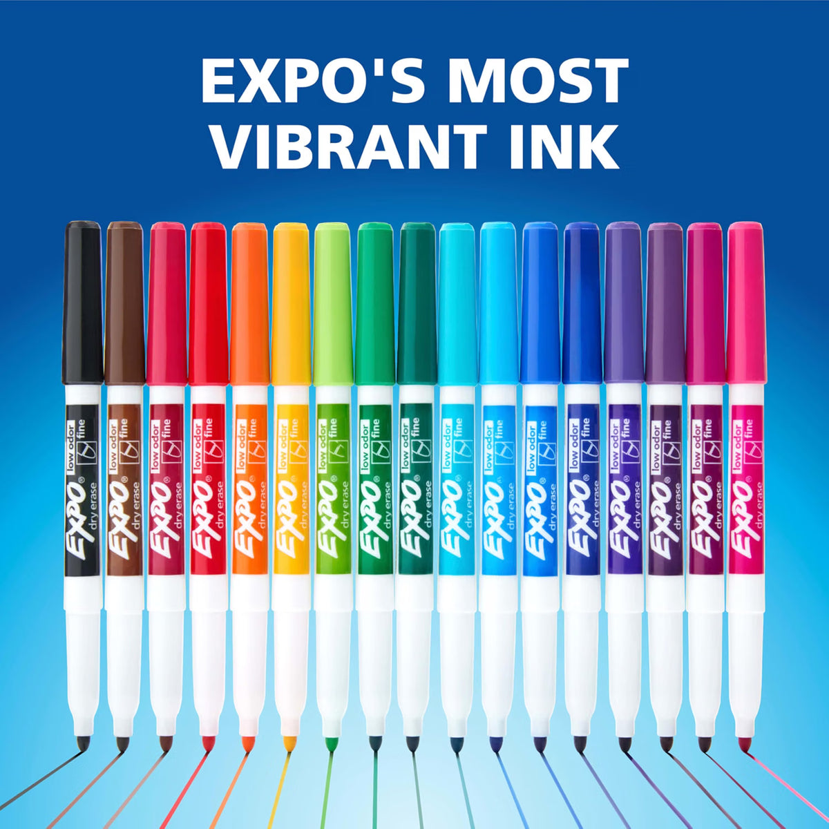 EXPO Low-Odor Dry-Erase Markers - Fine Tip (12 Pack)