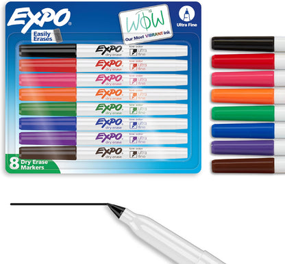 EXPO Low-Odor Dry-Erase Markers - Ultra Fine Tip (8 Pack)