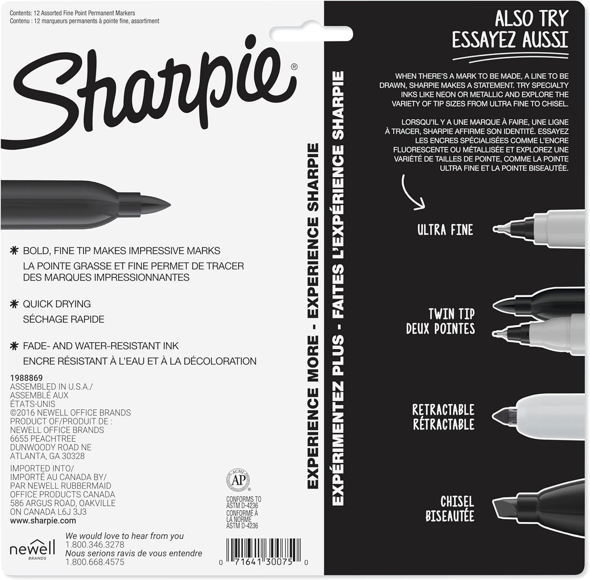 Sharpie Fine Point Markers - Black (12 Pack)