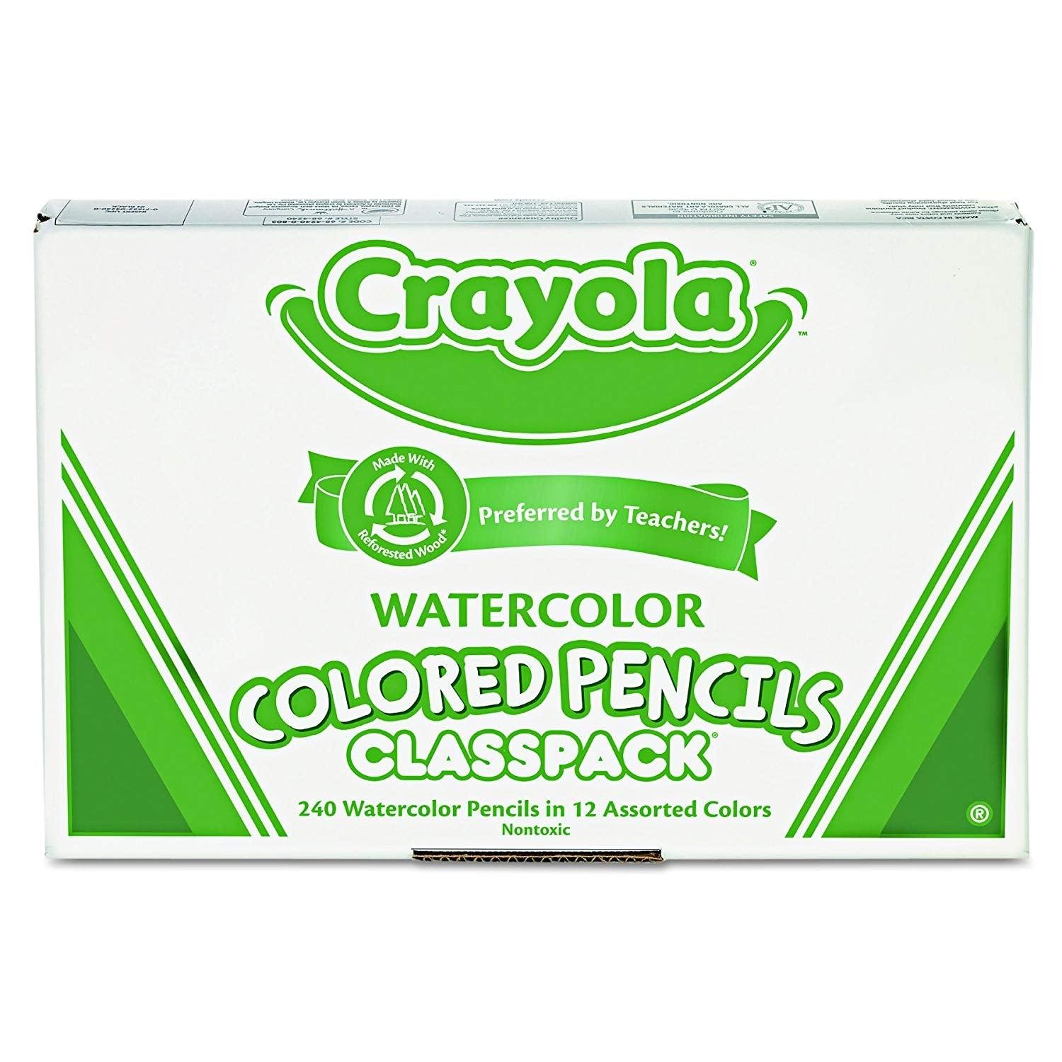 Crayola Watercolor Pencils Classpack - 12 Colors (240 Pack) - EconoCrafts