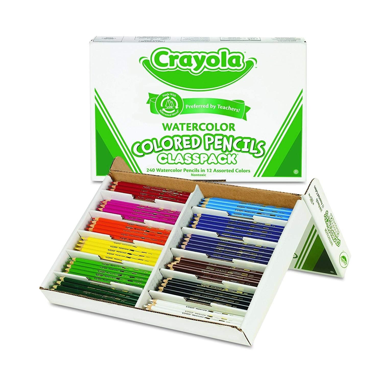 Crayola Watercolor Pencils Classpack - 12 Colors (240 Pack) - EconoCrafts