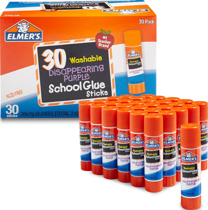 Elmer's Washable Glue Sticks - Purple (30 Pack)