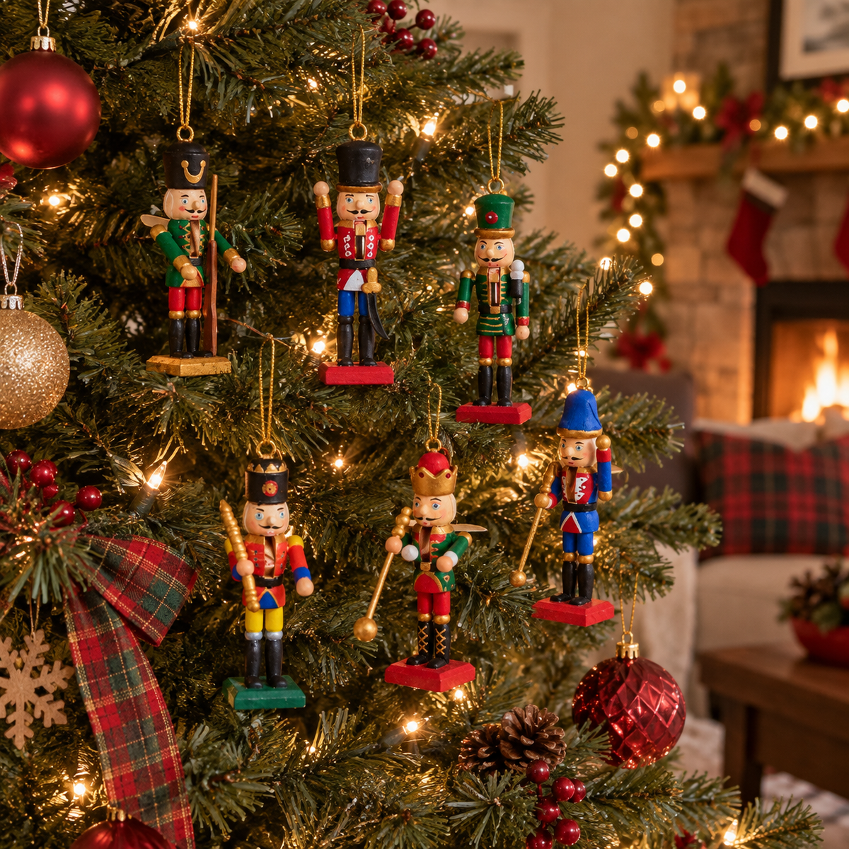 DIY Wooden Nutcracker Ornaments (Set of 6)