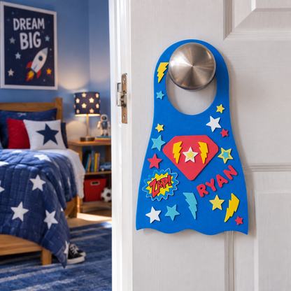 Superhero Doorknob Hanger Craft (24 Pack)