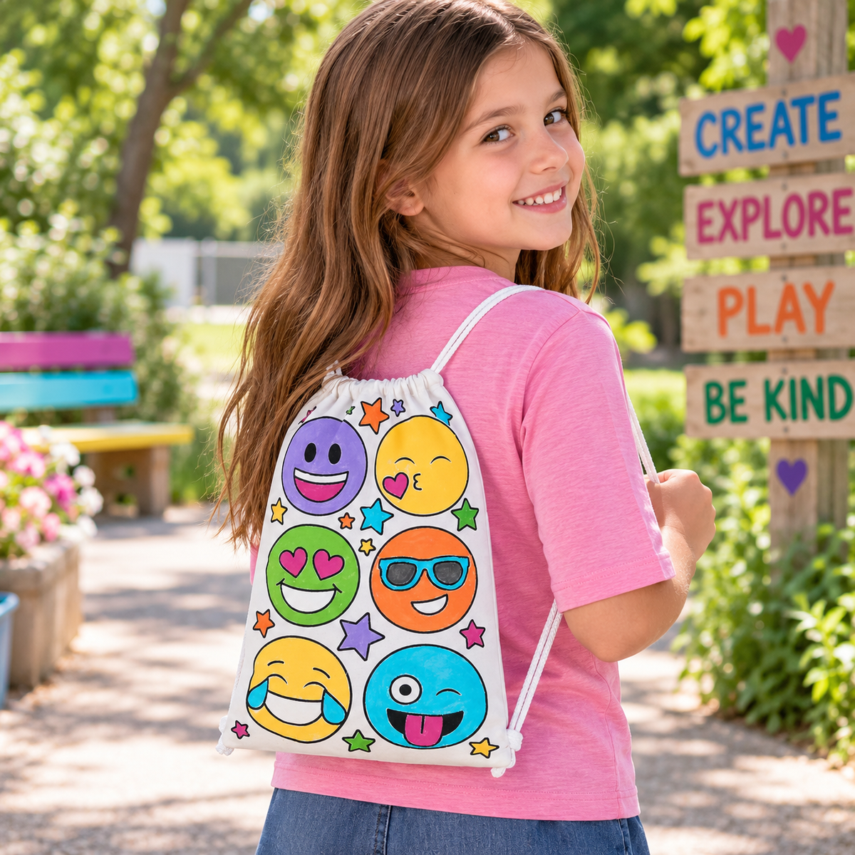 CYO Emoji Drawstring Bags (12 Pack)