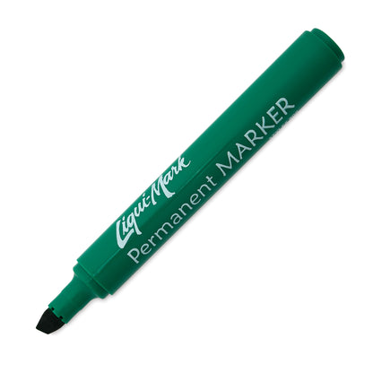 Liqui-Mark Permanent Marker Chisel Tip - Green (12 Pack)