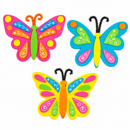Foam Butterfly Magnet Craft (12 Pack)