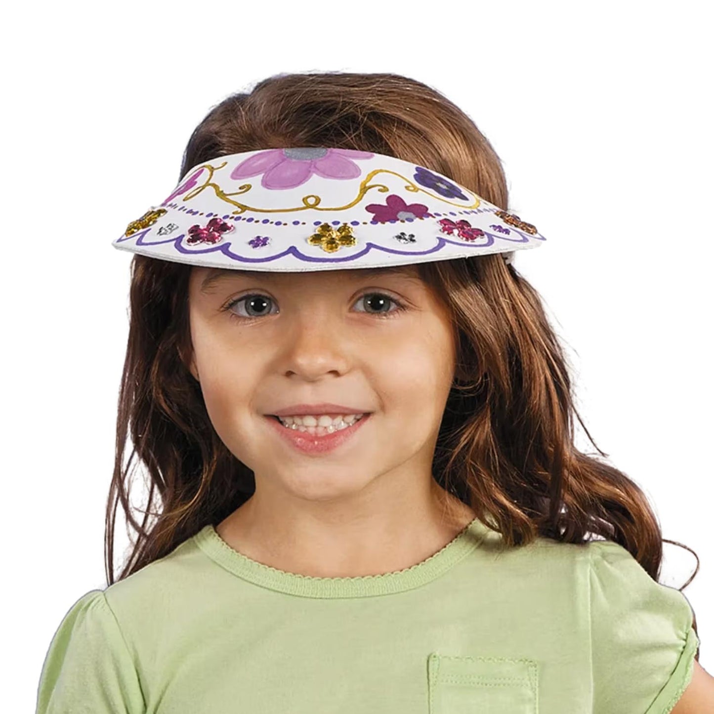 DIY White Foam Visors With Coil Band (12 Pack)