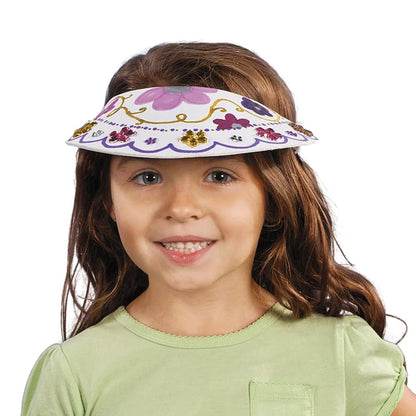 DIY White Foam Visors With Coil Band (12 Pack)