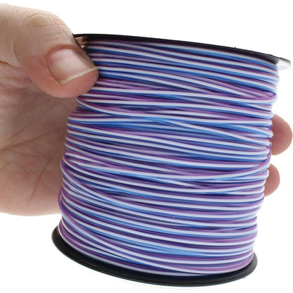 Treslace Rexlace Plastic Lacing - Clear Blue / White / Clear Purple