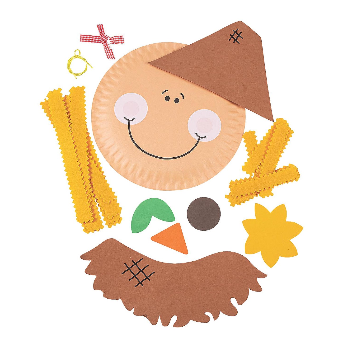 Paper Plate Scarecrow Craft Kit (12 Pack)