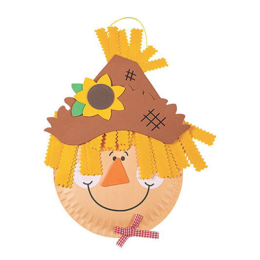 Paper Plate Scarecrow Craft Kit (12 Pack)
