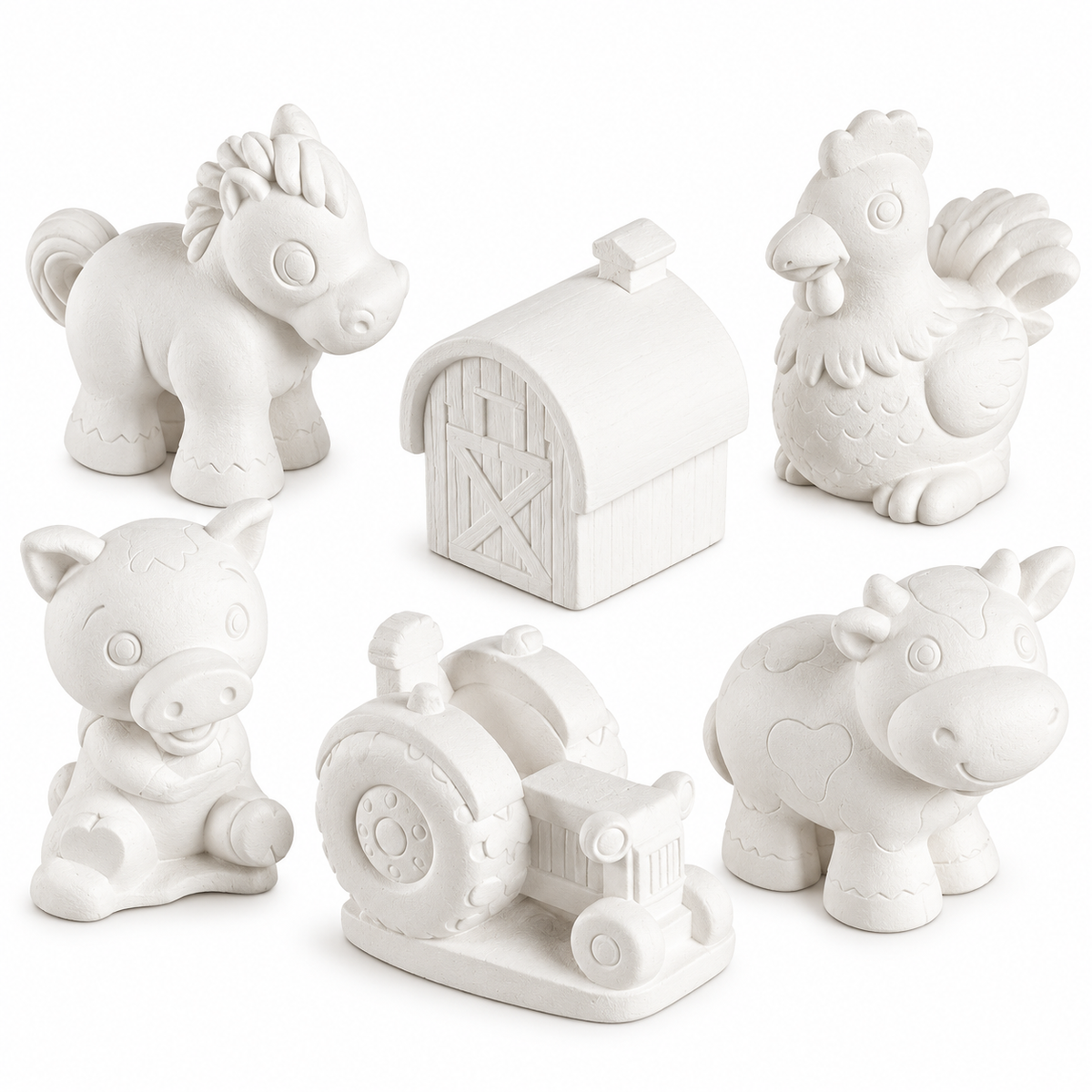 Plaster Figurines - Farm (12 Pack)