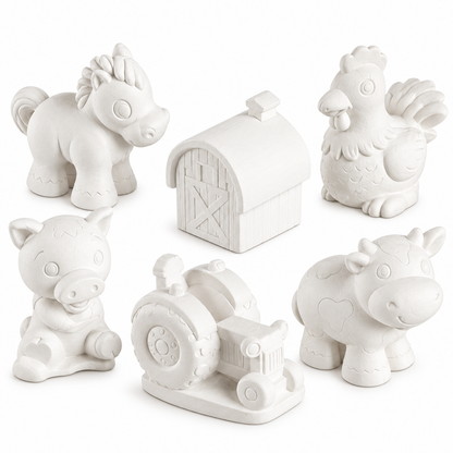 Plaster Figurines - Farm (12 Pack)
